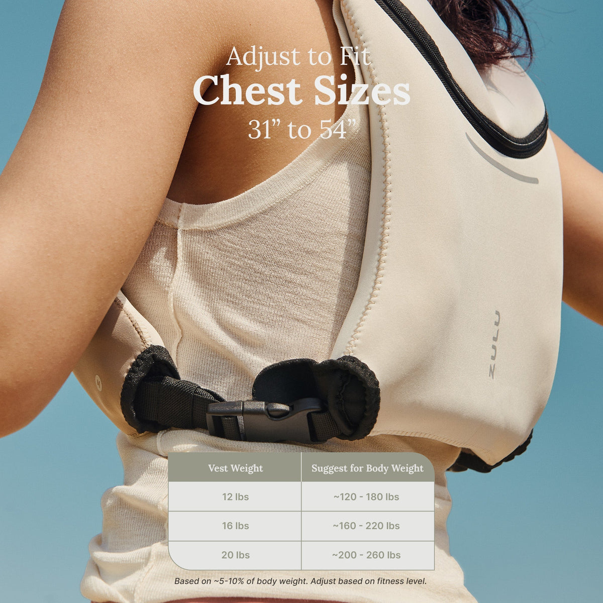 Limestone Adjustable Weighted Vest - product view 5